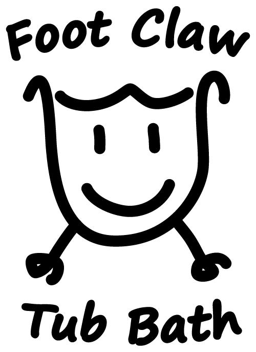 A line drawing of a little smiling Foot Claw Tub Bath